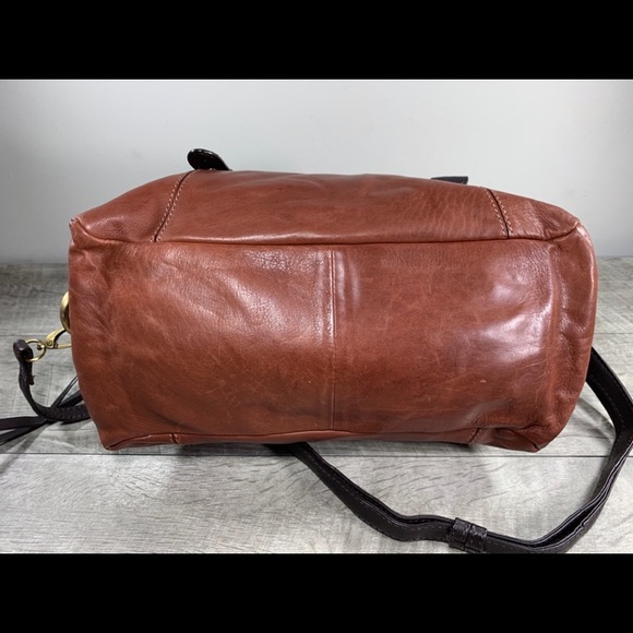 Lucky Brand Buttery Soft Brown Leather Shoulder Bag Satchel Hobo Boho Purse - Picture 5 of 8